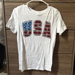 PINK Victoria's Secret White Fourth of July T-Shirt